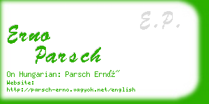 erno parsch business card